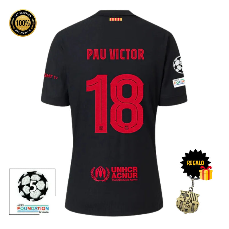 #18 PAU VÍCTOR Camiseta Hombre Segunda Equipación 24/25 FC Barcelona